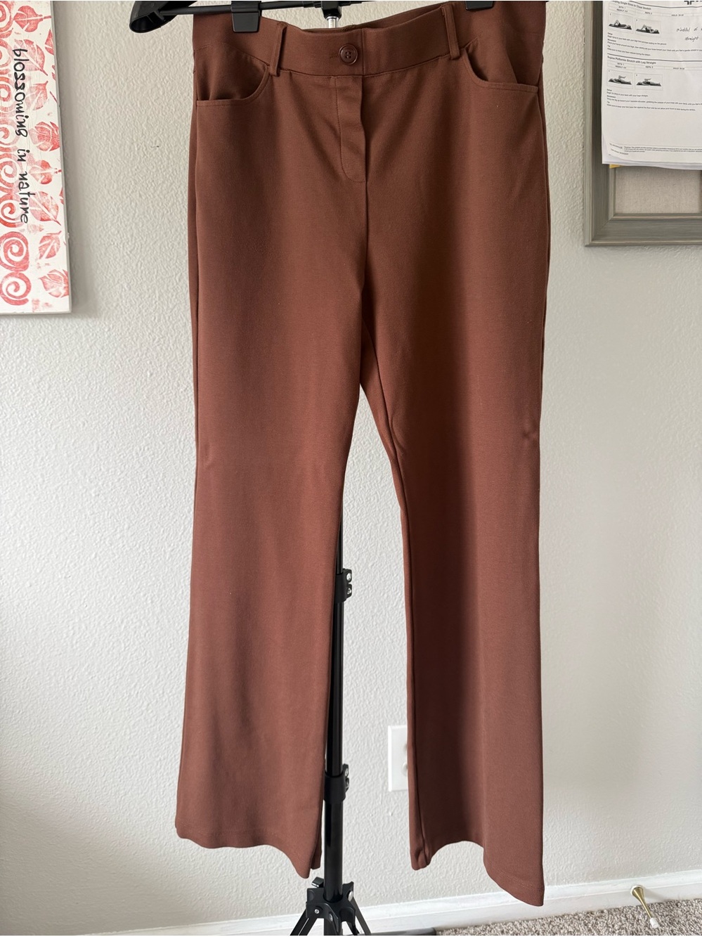 Rusty Brown Ponte Stretch Pull-On Pants